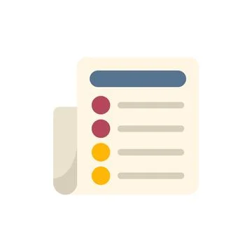 Simple vector icon of a document listing completed tasks 스톡 일러스트