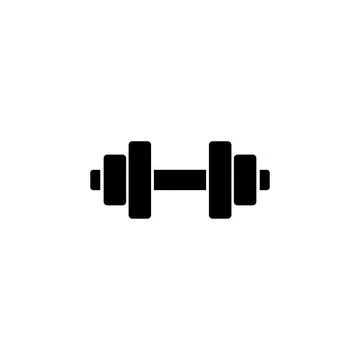 Simple vector icon of a dumbbell, representing gym equipment and strength t.. 스톡 일러스트