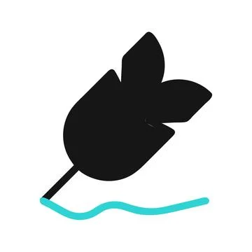 Simple Vector Icon of a Falling Arrowhead. Concept of Archery, Hunting, or .. Stock Illustration