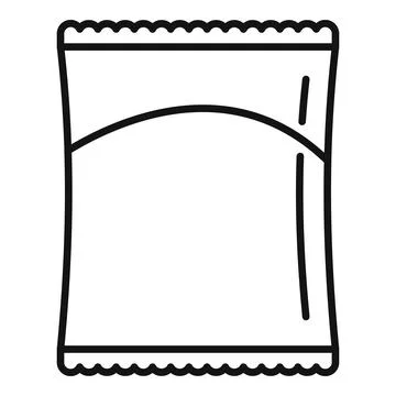 Simple vector icon of a flexible plastic packaging bag, often used for snacks Stock Illustration