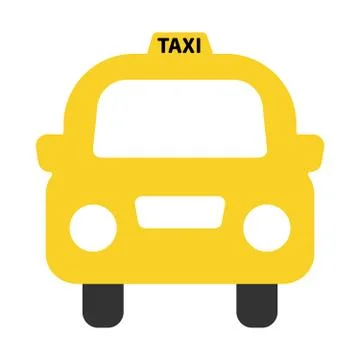 A simple vector icon of a generic yellow taxi Stock Illustration