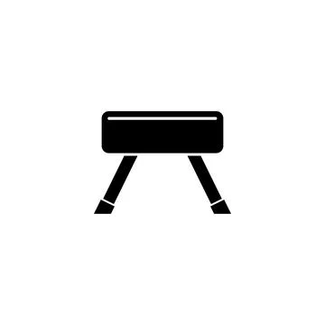 Simple vector icon of a gymnastics pommel horse, representing gymnastic equip Stock Illustration