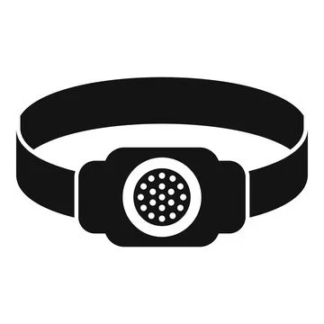 Simple vector icon of a headlamp flashlight shining light Stock Illustration