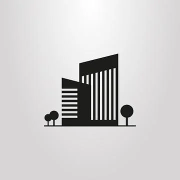 Simple vector icon of high-rise buildings real estate company Ilustración de archivo