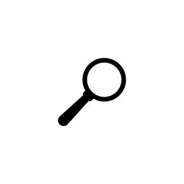 Simple vector icon of a magnifying glass for search and zoom functions Stock Illustration