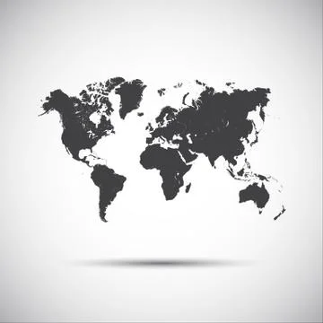 Simple vector icon map of the world Illustrazione stock