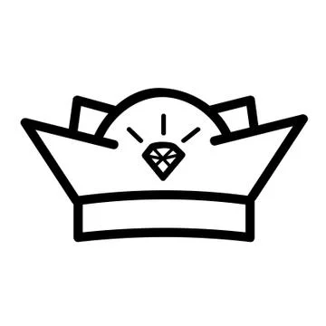 Simple Vector Icon Outline Style, Crown for part Of logo or other related Illustrazione stock