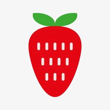 Simple vector icon of a red strawberry Illustrazione stock