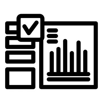 Simple vector icon representing validated data analysis Stock Illustration