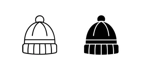 A simple vector icon set depicting beanie hats, ideal for fashion, winter, .. Stock Illustration