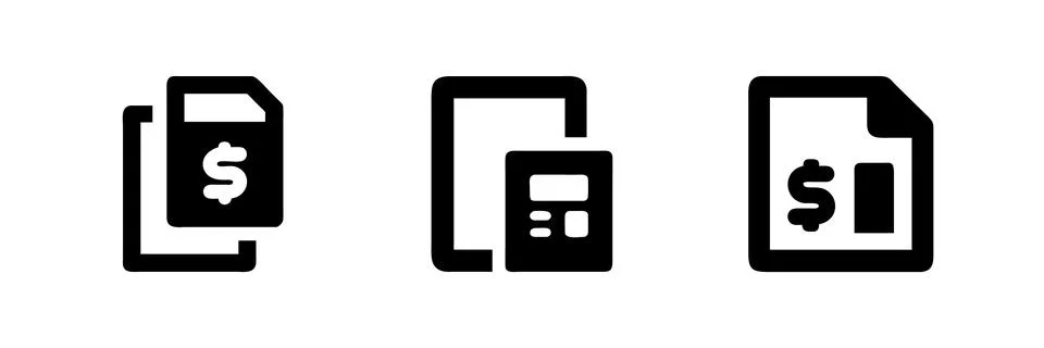 A simple vector icon set depicting budget management symbols, ideal for fin.. Stock Illustration