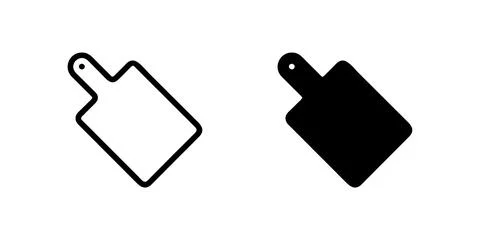 A simple vector icon set depicting cutting boards, ideal for cooking and ki.. Stock Illustration