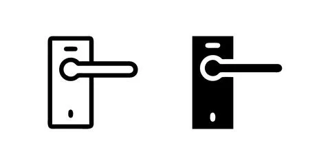 A simple vector icon set depicting door handles, ideal for home and securit.. Stock Illustration