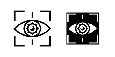 A simple vector icon set depicting eye scan symbols, ideal for security and.. Illustrazione stock