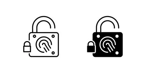 A simple vector icon set depicting fingerprint symbols, ideal for security .. Stock Illustration