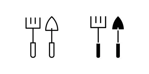 A simple vector icon set depicting gardening tools, ideal for gardening and.. Stock Illustration