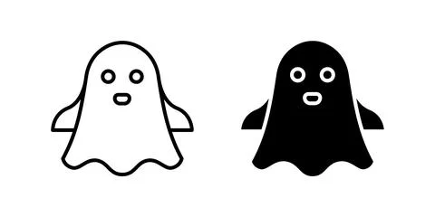 A simple vector icon set depicting ghosts, ideal for Halloween and spooky d.. Stock Illustration