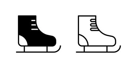 A simple vector icon set depicting ice skates, perfect for winter sports an.. 스톡 일러스트