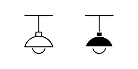 A simple vector icon set depicting light fixtures, ideal for home and inter.. Stock Illustration