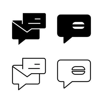 A simple vector icon set depicting message symbols, ideal for communication.. Stock Illustration