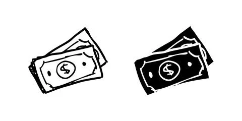 A simple vector icon set depicting money symbols, ideal for finance and pay.. Stock Illustration