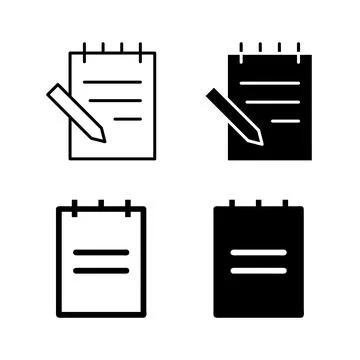 A simple vector icon set depicting notepads, ideal for office and note taki.. Illustrazione stock