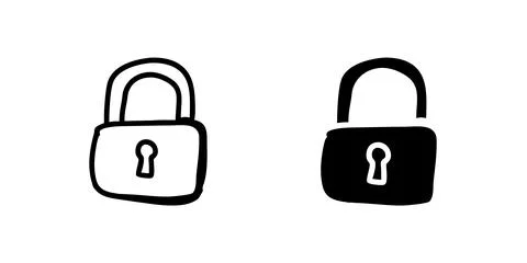 A simple vector icon set depicting padlocks, ideal for security and protect.. Stock Illustration