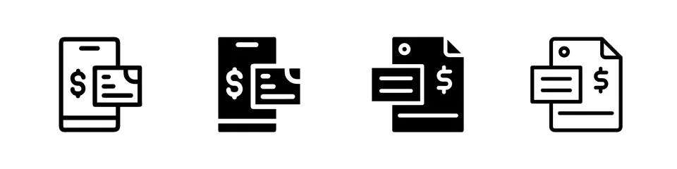 A simple vector icon set depicting payment and invoice symbols, perfect for.. Stock Illustration