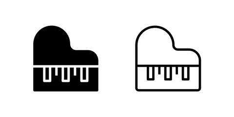 A simple vector icon set depicting pianos, ideal for music and instrument d.. Stock Illustration