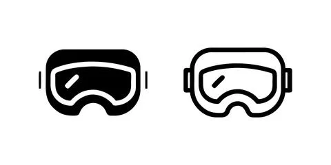 A simple vector icon set depicting ski goggles, ideal for winter sports and.. Stock Illustration