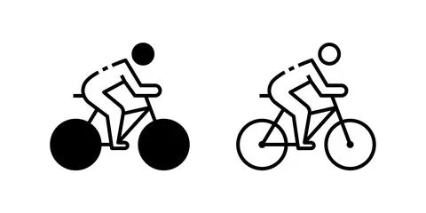 A simple vector icon set featuring cycling symbols, ideal for sports, fitne.. 스톡 일러스트