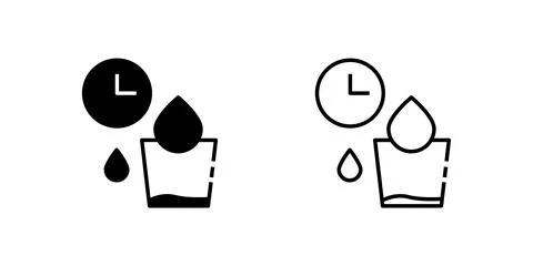 A simple vector icon set featuring hydration reminder symbols, ideal for he.. Stock Illustration
