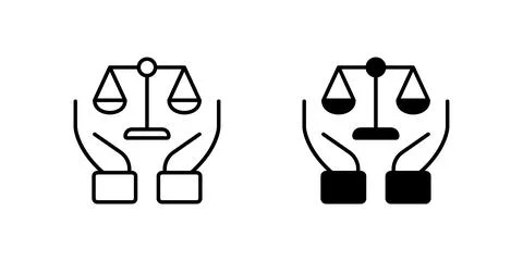 A simple vector icon set featuring legal justice symbols, ideal for law and.. Stock Illustration