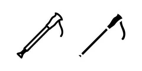 A simple vector icon set representing hiking sticks, suitable for outdoor, .. Illustrazione stock