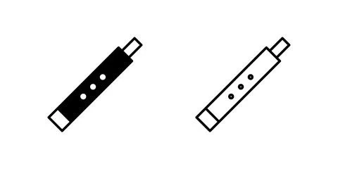 A simple vector icon set showcasing flutes, ideal for music, culture, and i.. Stock Illustration