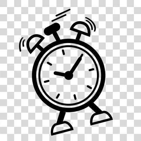 Simple Vector Icon, Shaking Alarm Clock, at Transparent Effect Background Stock Illustration