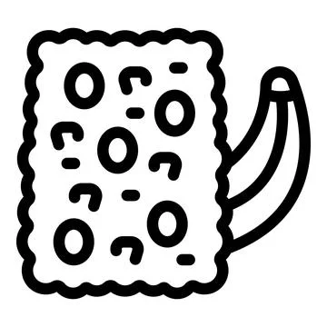 Simple vector icon of a slice of banana bread with chocolate chips 스톡 일러스트