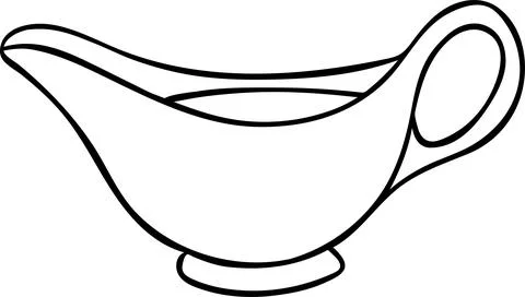 A simple vector icon, a small elegant sauce bowl, a black and white hand-dr.. Stock Illustration