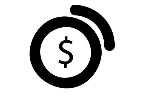 Simple Vector Icon, Stack of Coin Dollar Stock Illustration