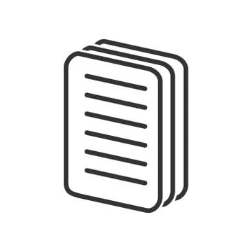 Simple vector icon of a stack of documents or folders. Stock design isolated Illustrazione stock