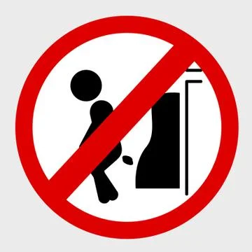 Simple Vector, Icon Stye Prohibition Sign in toilet, do no pooping at urinoir Stock Illustration