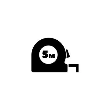 Simple vector icon of a tape measure showing 5m measurement. Stock Illustration