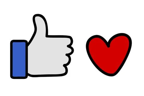 Simple Vector Icon, Thumb Up and Like or Love Stock Illustration