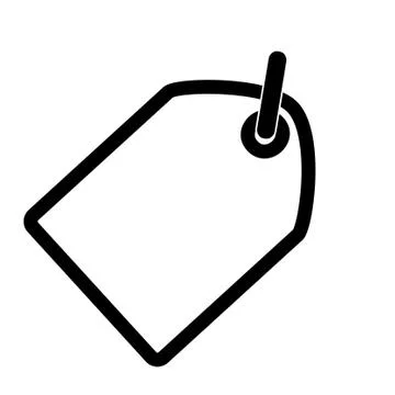 Simple Vector Icon white rectangle Blank Tag Stock Illustration