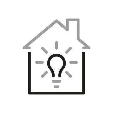 Simple vector icons related to real estate. Home lighting icon. Stock Illustration