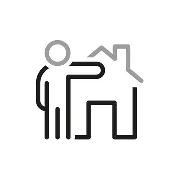 Simple vector icons related to real estate. Owner and real estate icon. Stock Illustration