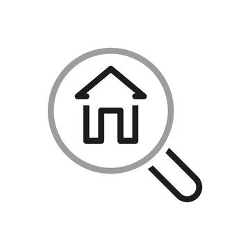Simple vector icons related to real estate. Property search icon. Stock Illustration