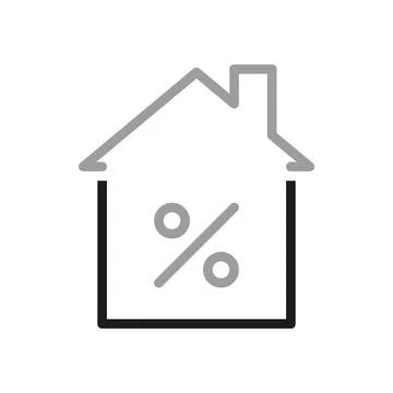 Simple vector icons related to real estate. Real estate interest rate icon. V Stock Illustration