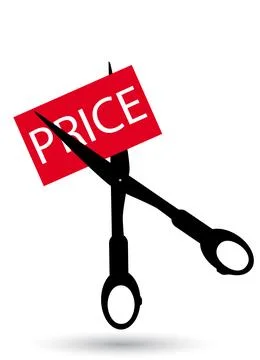 Simple vector illustarion for price cutting, discount at white background Stock Illustration