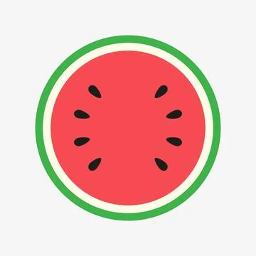 A simple vector illustraion of half of watermelon Stock Illustration
